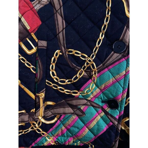 Ralph Lauren Black Label Equestrian Horse Bit Quilted Cotton Barn Jacket M - Picture 5 of 5